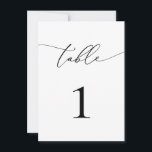 Black & White Wedding/Event Table Number<br><div class="desc">(**PLEASE NOTE: To order,  simply adjust your table number (and name/date) and add each number to your cart separately. Then check out once you are finished.) Beautiful,  elegant,  modern and minimalist,  table number card. Fully customisable with your names (or Event Name) and Date.</div>