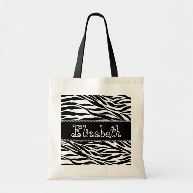 Black & White Wedding Favour Zebra Bridesmaid Bag (Front)
