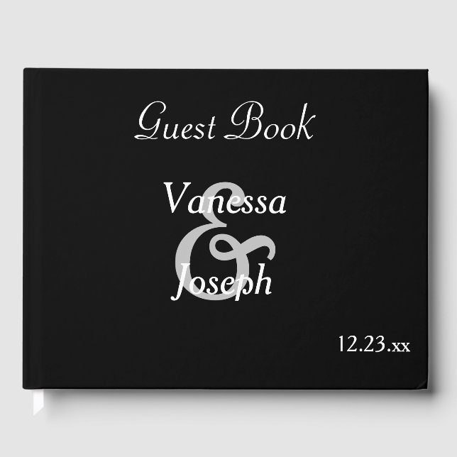 Black White Wedding   Guest Book (Front)