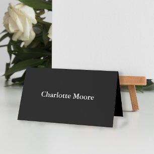 Black White Wedding Guest Name Place Card