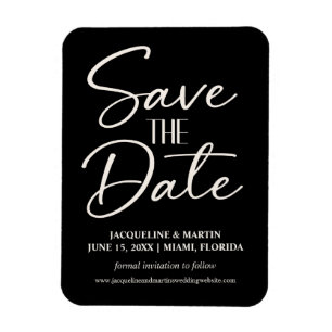 Black White Wedding Hand-lettered Cursive Website Magnet