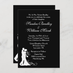 Black White Wedding Invitation