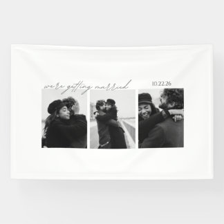 Black & White Wedding Invitation Banner – Romantic