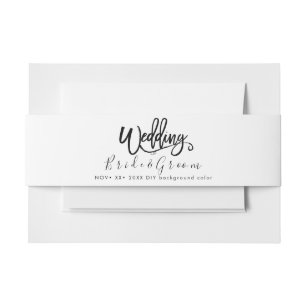 Black+White Wedding Invitation Belly Band