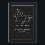 Black White Wedding Invitation Fridge Magnet<br><div class="desc">More Pretty Wedding Magnets in the Little Bayleigh Store!</div>