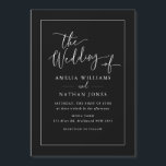 Black White Wedding Invitation Fridge Magnet<br><div class="desc">More Pretty Wedding Magnets in the Little Bayleigh Store!</div>