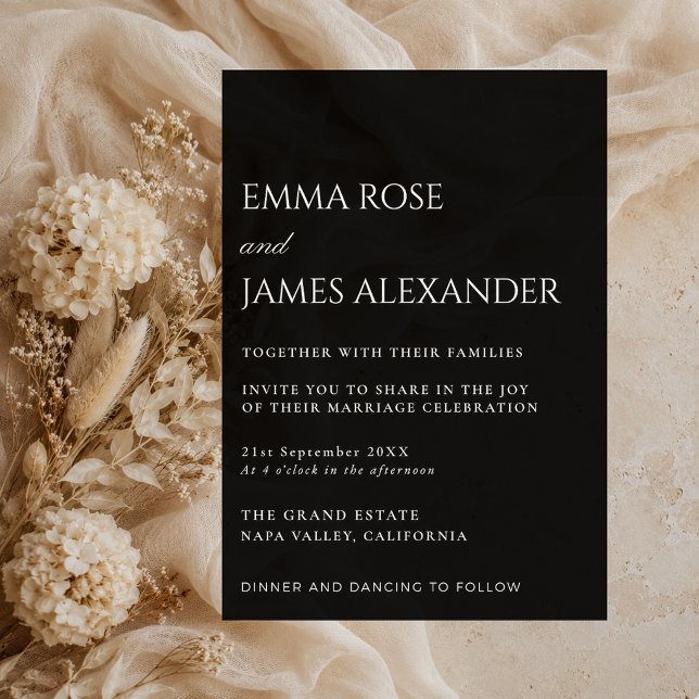 Black & White Wedding Invitation | Minimalist (Creator Uploaded)