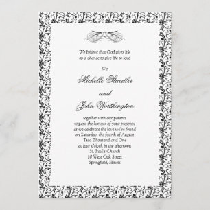 Black & White Wedding Invitation Template