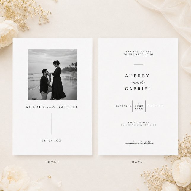 Black & White Wedding Invitation with Photo (Creator Uploaded)