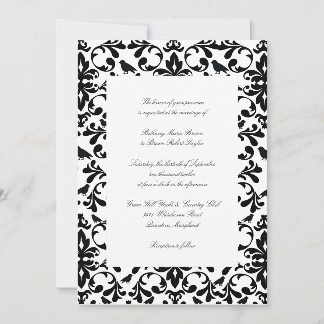 Black & White Wedding Invitations (Front)