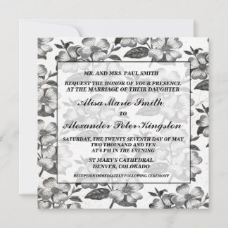 Black White Wedding invitations Announcements