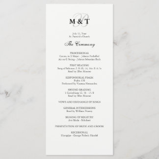 Black & White Wedding Program