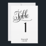 Black White Wedding Reception Table Numbers Card<br><div class="desc">Black White Wedding Reception Table Numbers Card</div>