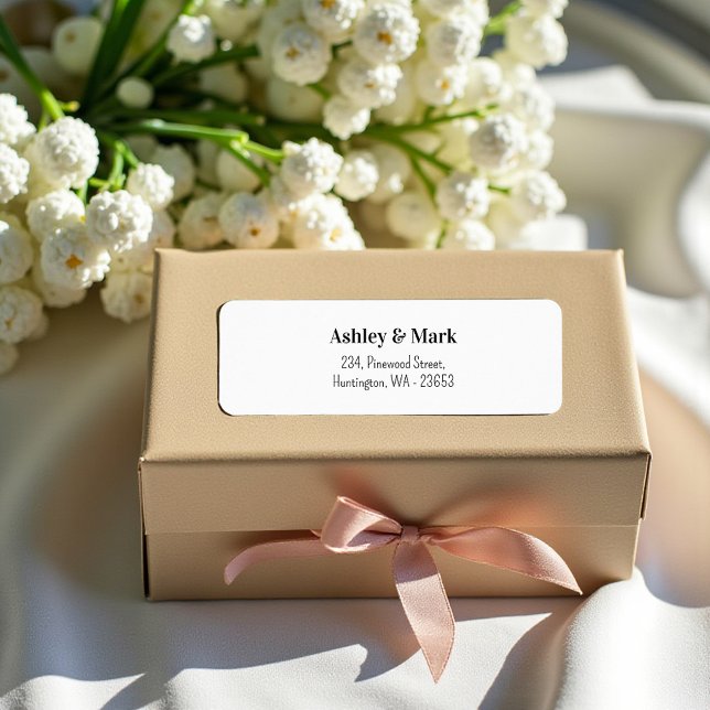 Black White Wedding Return Address Label (Creator Uploaded)