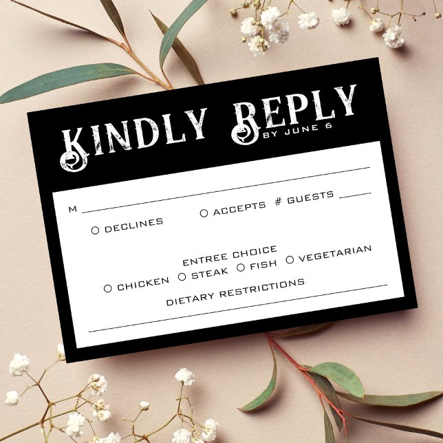 Black & White Wedding RSVP (Black & White Wedding RSVP)