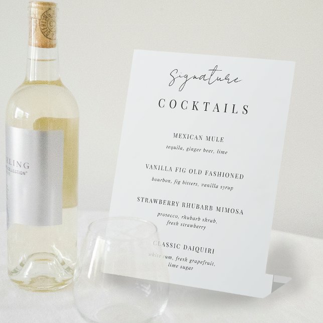 Black & White Wedding Signature Cocktail Menu Sign (Creator Uploaded)