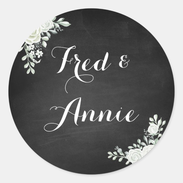 Black & White Wedding Sticker (Front)