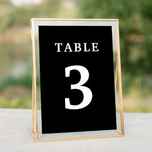 Black White Wedding Table Number