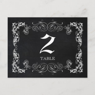 Black & White Wedding Table Numbers Postcard
