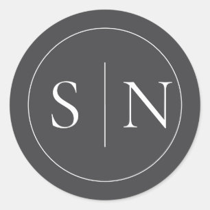 Black & White Wedding Vendor (Generic) Logo Classic Round Sticker