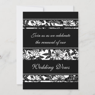 Black & White Wedding Vow Renewal Invitations