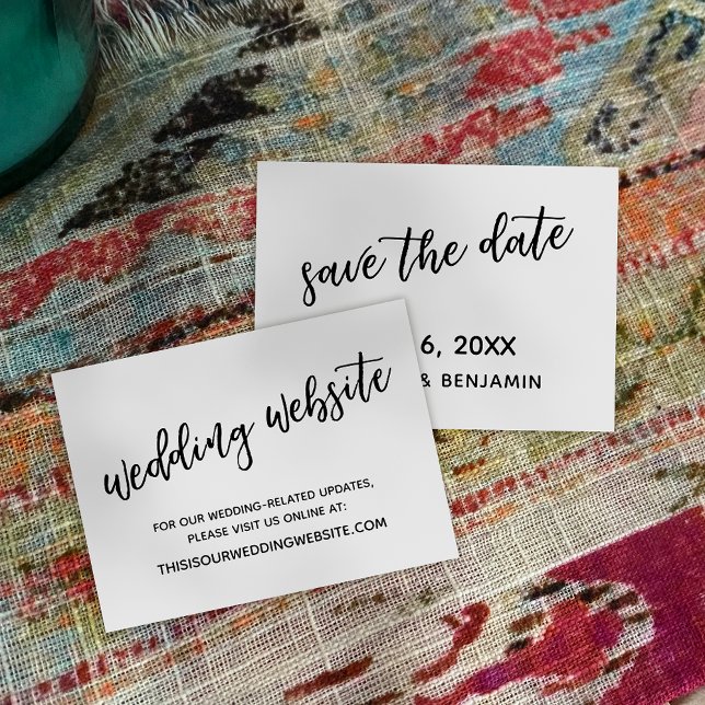 Black & White Wedding Website, Save the Date Card (Creator Uploaded)