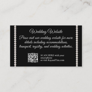 Black & White Wedding with Pearls Enclosure Card