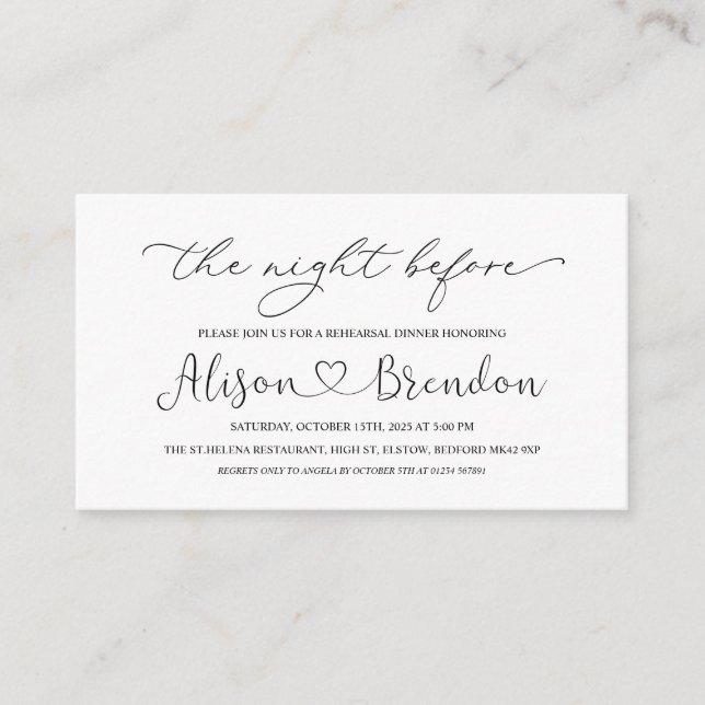 Black White Welcome to the Night Before Enclosure  (Front)