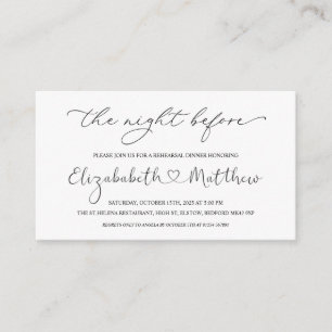 Black White Welcome to the Night Before Enclosure  Card