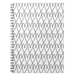 Black & White Whimsical Cute Hearts Notebook