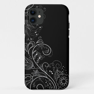 Black & White Whimsical Floral iPhone 5 Case