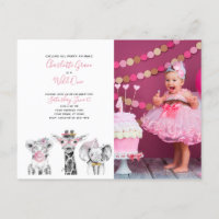 Black White Wild One Girl's First Birthday Photo