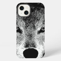 Black & White Wild Wolf Eyes