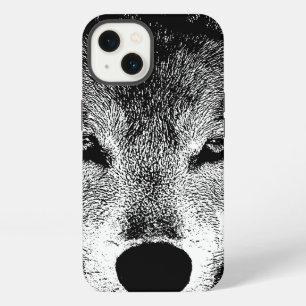 Black & White Wild Wolf Eyes iPhone Case