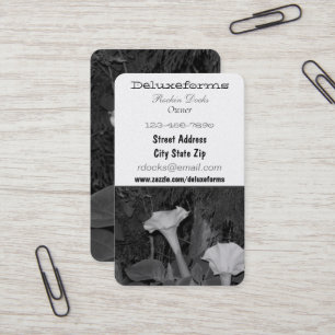 Black White Wildflowers Business Card