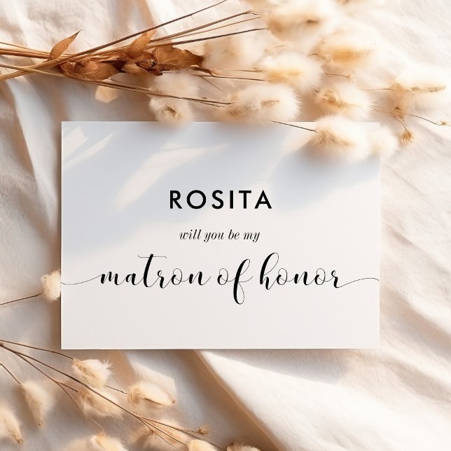 Black & white will you be my Matron of honour card (Creator Uploaded)