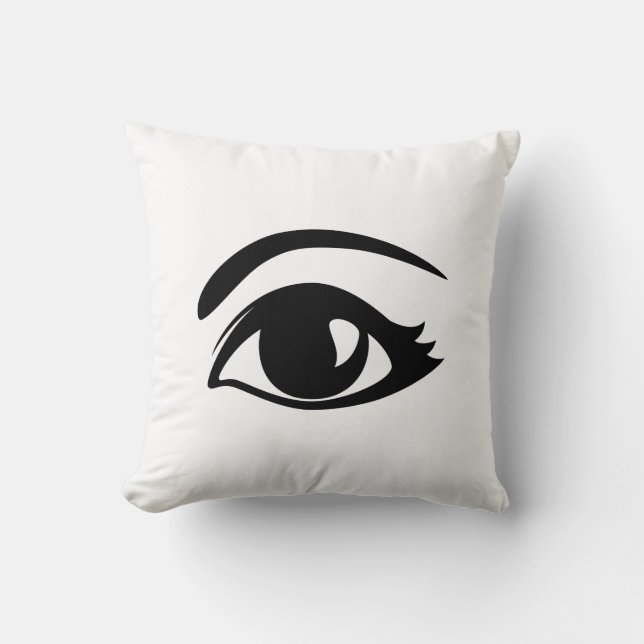 Black & White Winking Eye (Left) Cushion (Front)