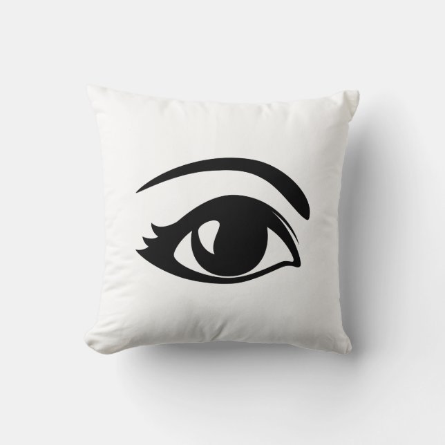 Black & White Winking Eye (Right) Cushion (Front)