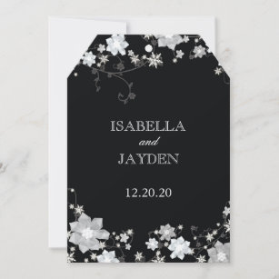 Black & White Winter Bling Wedding Invitation