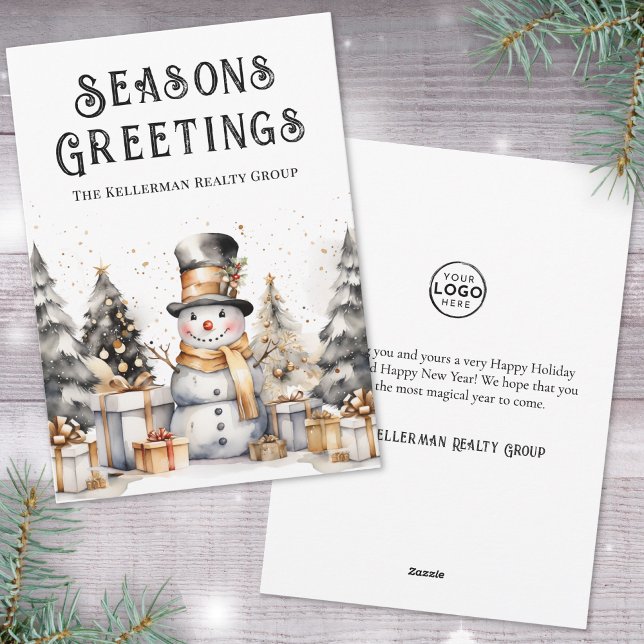 Black White Winter Business Christmas Holiday Card (Black White Winter Business Christmas Holiday Card)