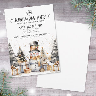 Black White Winter Business Christmas Party Invitation