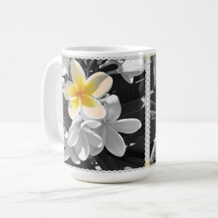 Black White With One Yellow Frangipani, Coffee Mug