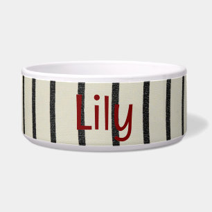 Black & White with Orange Line Pet Bowl featuring 