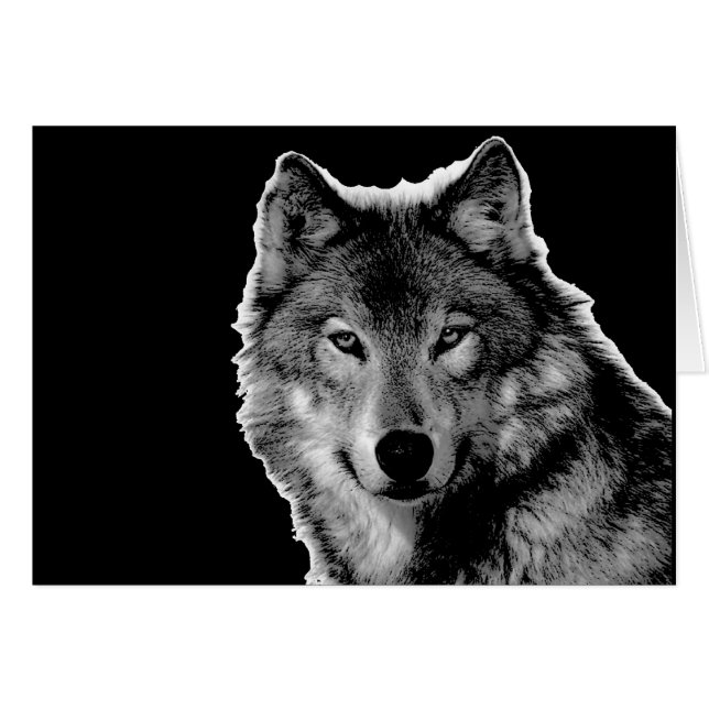 Black & White Wolf Artwork (Front Horizontal)