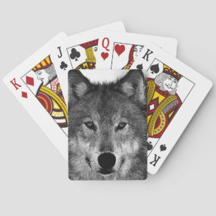 Black & White Wolf Artwork Playing Cards