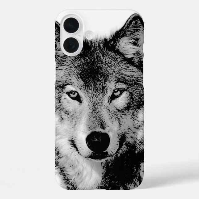 Black & White Wolf Case-Mate iPhone Case (Back)