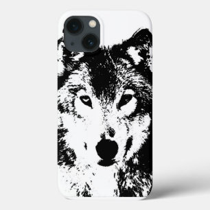 Black & White Wolf iPhone 13 Case