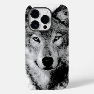 Black & White Wolf Case-Mate iPhone 14 Pro Case