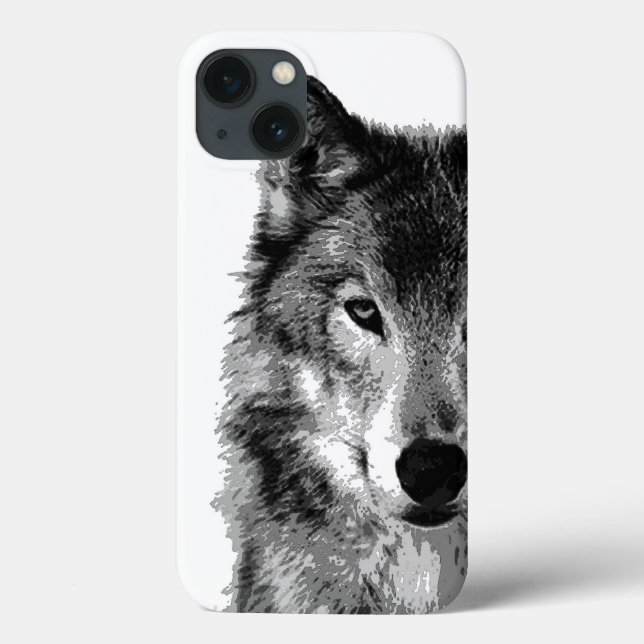 Black & White Wolf Case-Mate iPhone Case (Back)