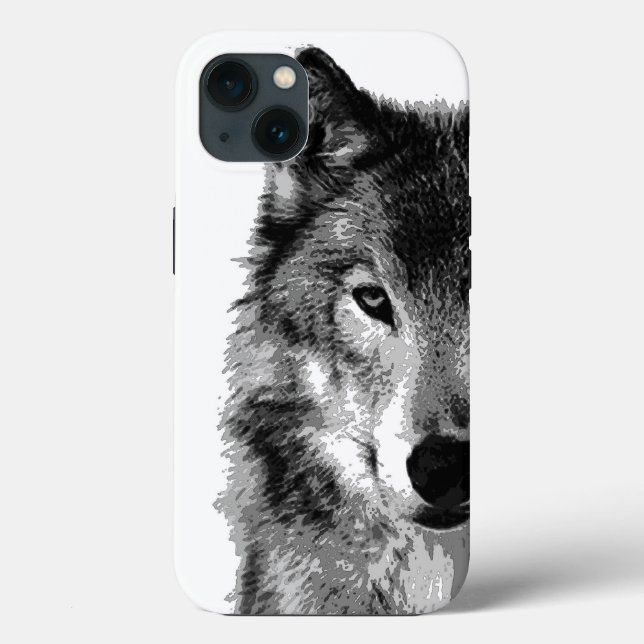 Black & White Wolf Case-Mate iPhone Case (Back)